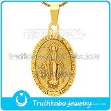 Newest Religious Jewelry Design for Religious Pendant Stainless Steel Saint Mother Mary Gold European Style Pendant